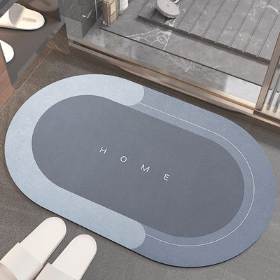 Water Absorbent Dark Grey Bathroom Floor Shower Mats with Soft and Durable Design