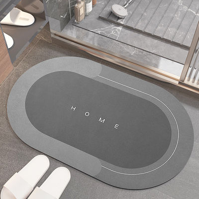 Water Absorbent Dark Grey Bathroom Floor Shower Mats with Soft and Durable Design